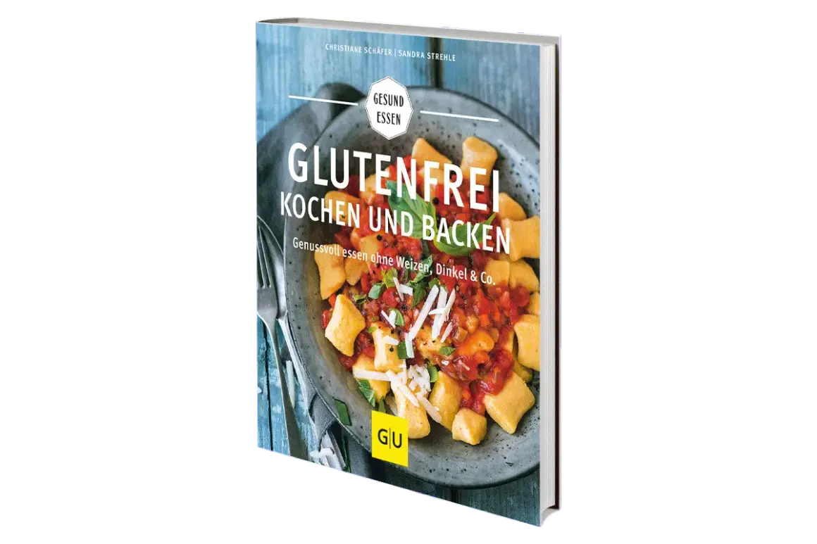 Kochbuch "Glutenfrei Kochen und Backen" mit Gnocchi-Gericht. Zeigt, dass Genussvoll essen ohne Weizen, Dinkel & Co. möglich ist.